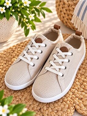 Revitalign Ophelia Quilted Cream Ivory Casual Sneakers Women’s Size 9 #86